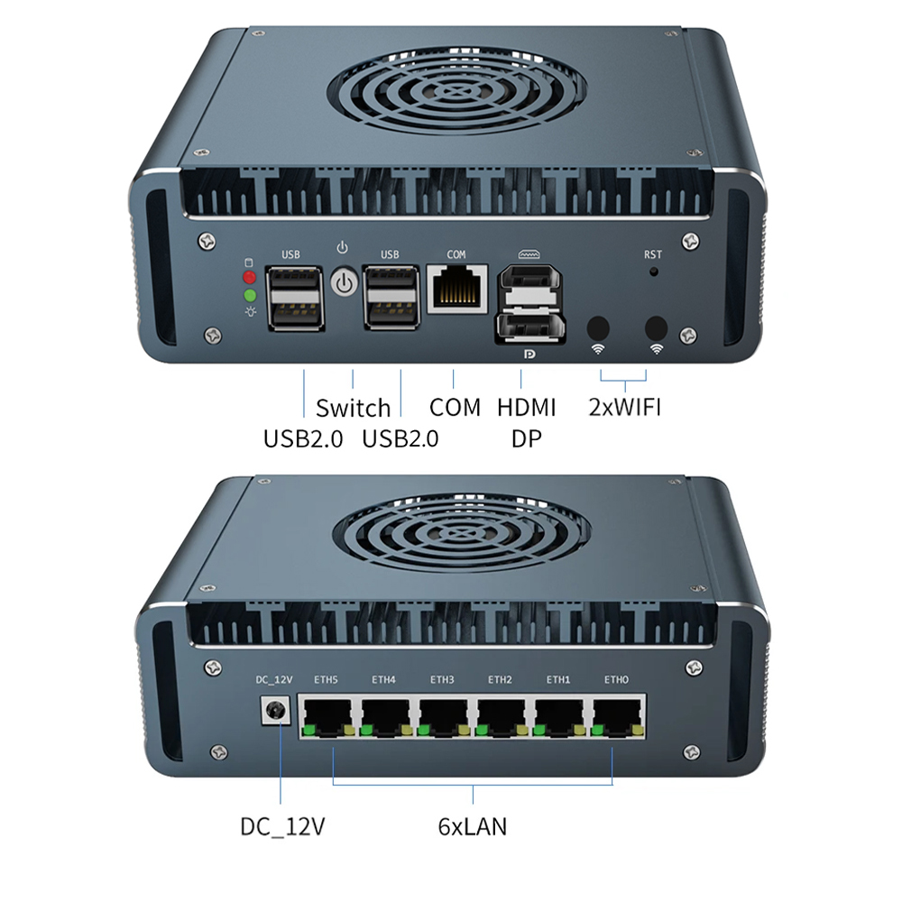 Ddr5 64Gb - Fan Mini PC 6*i226-V 2.5G LAN