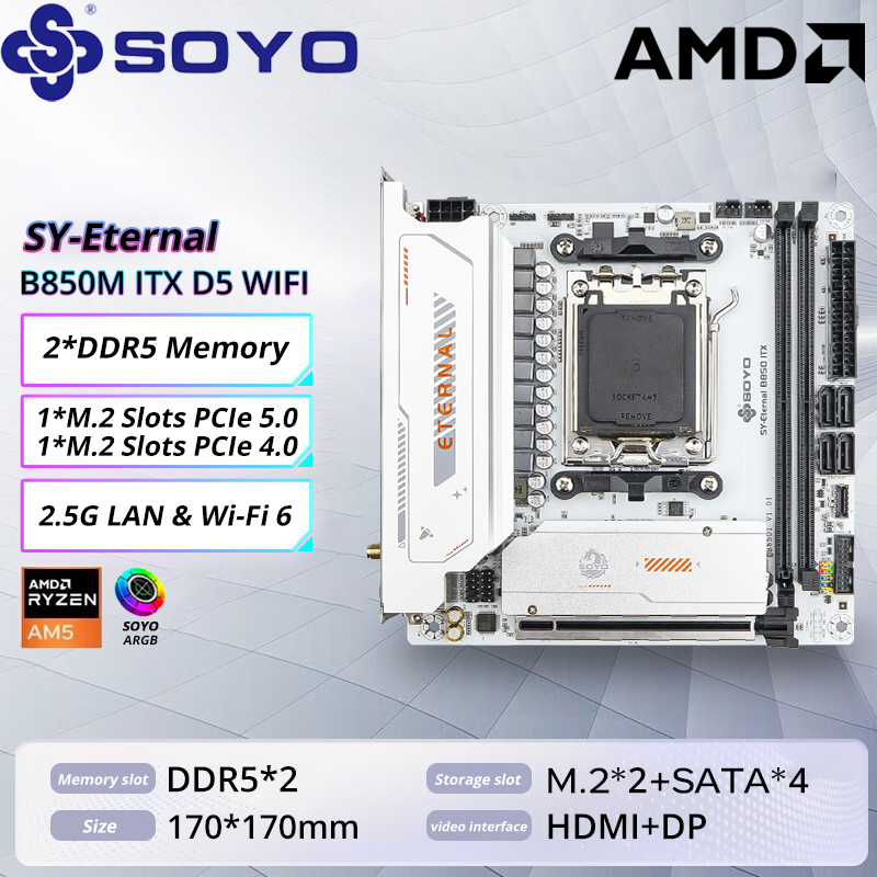 Ddr5 Kit - SOYO B850M ARGB Motherboard WIFI6 MINI-ITX
