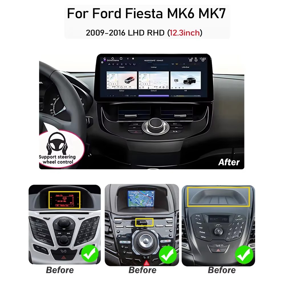 12.3 inch For Ford Fiesta MK6  - Ddr5 8Gb recension och pris